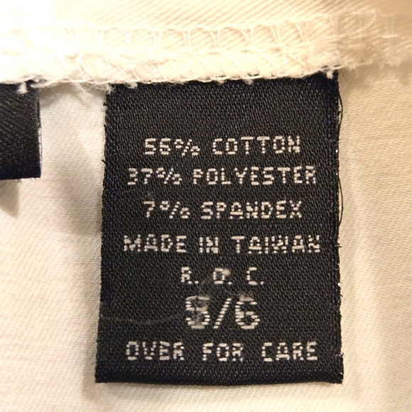 Express White Stretch Fabric Flat Front 2 Back Pockets Women size 5/6 (28 waist) - Picture 10 of 15